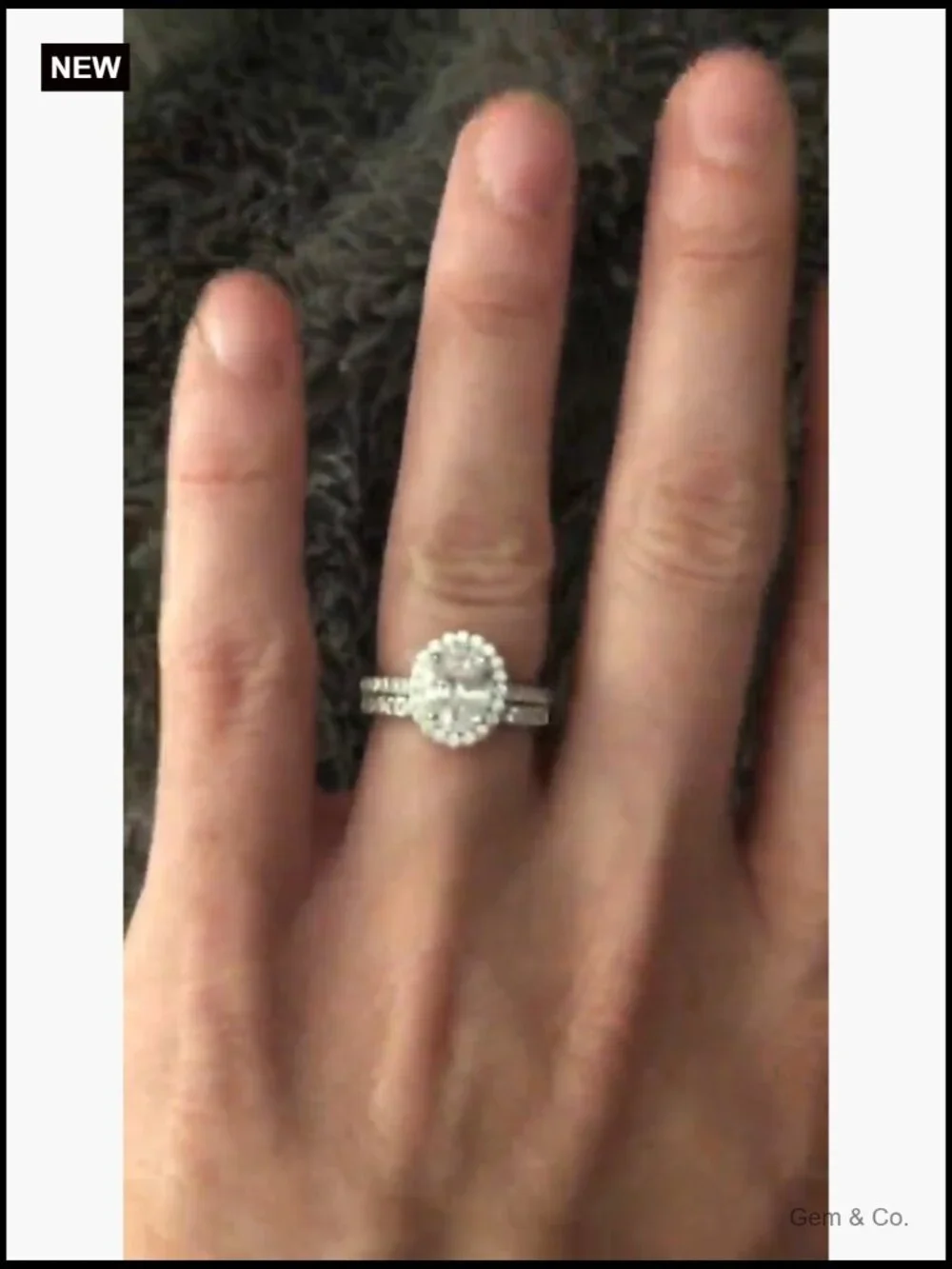 1.5CT Oval CZ Bridal Ring Set 925 Sterling Silver Engagement Wedding Band